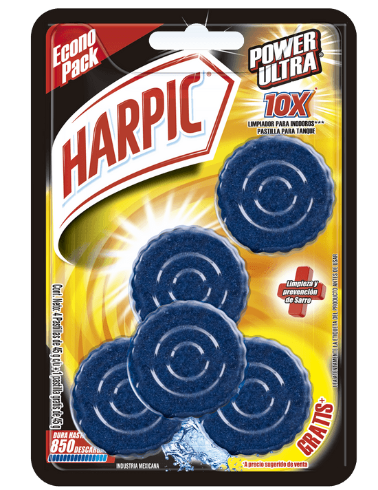 Paquete de 5 pastillas de Harpic Power Ultra 10x
