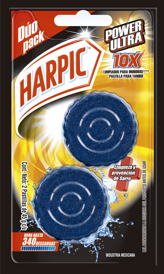 Paquete de 2 pastillas de Harpic Power Ultra 10x